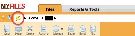 Screenshot of folder navigation bar