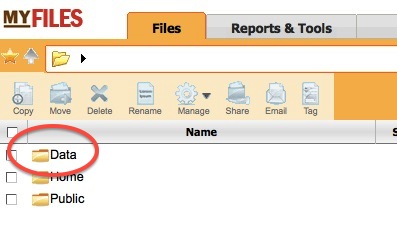 Screenshot of root folder